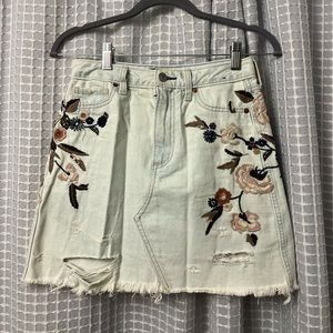 Abercrombie Denim mini skirt with floral detail